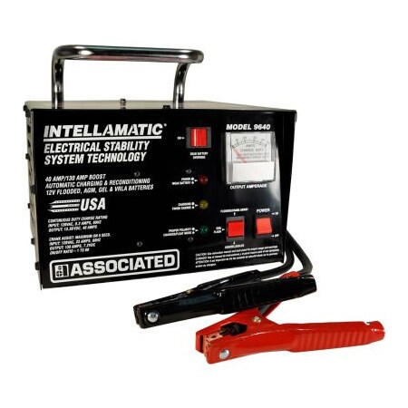 Integrated Supply Network Associated Equipment Charger, 12V/40A Automatic Bench W/Override Switch 9640